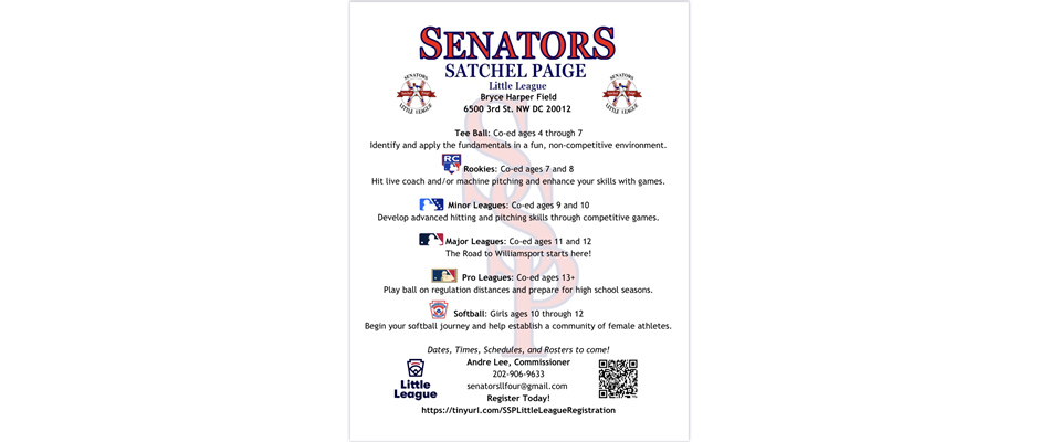 Hit the fields in 2025 with Senators Satchel Paige Spring League 